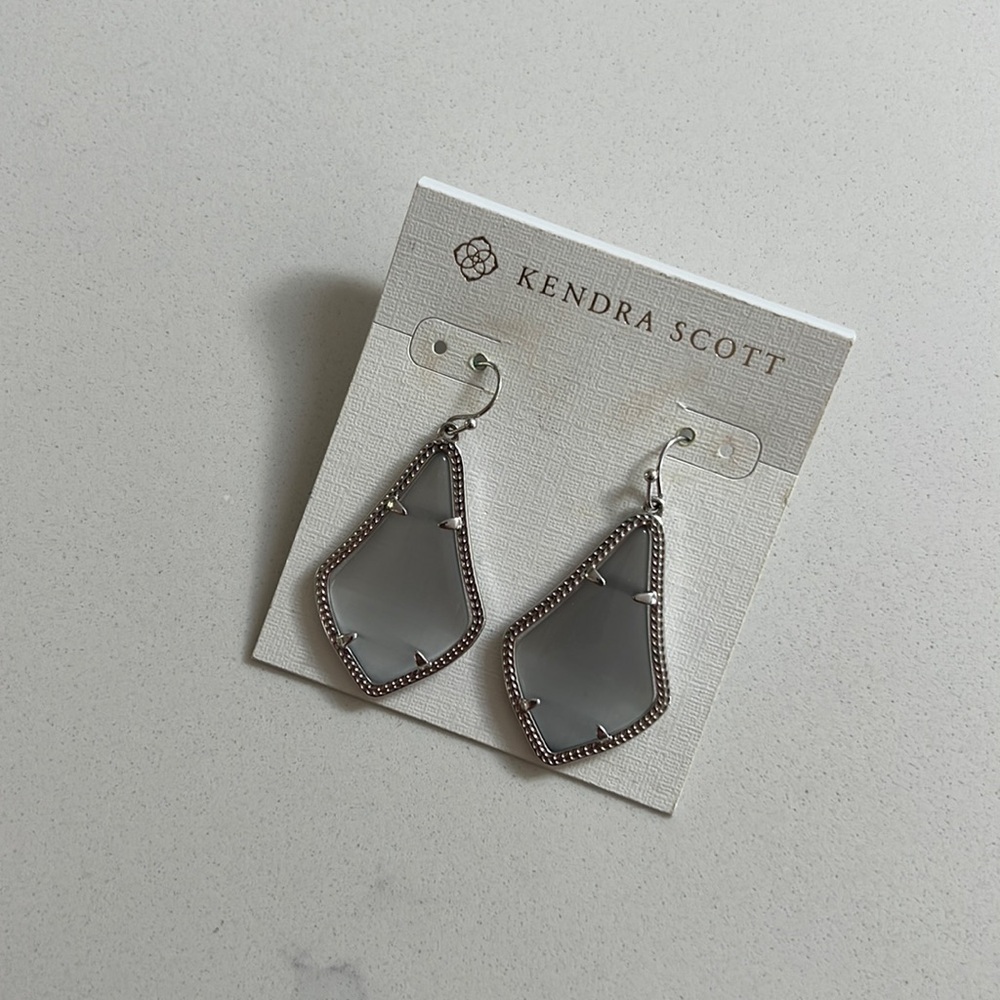 Kendra Scott Silver & Gray Alex Earrings